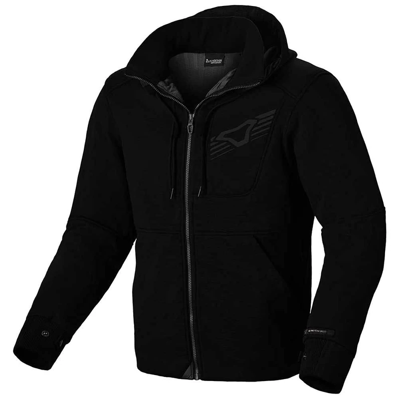 Macna District Unisex Motorcycle Hoodie - Black, Size M