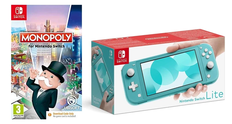 Nintendo Switch Lite - Turquoise + Monopoly (Code in Box) (Nintendo Switch)