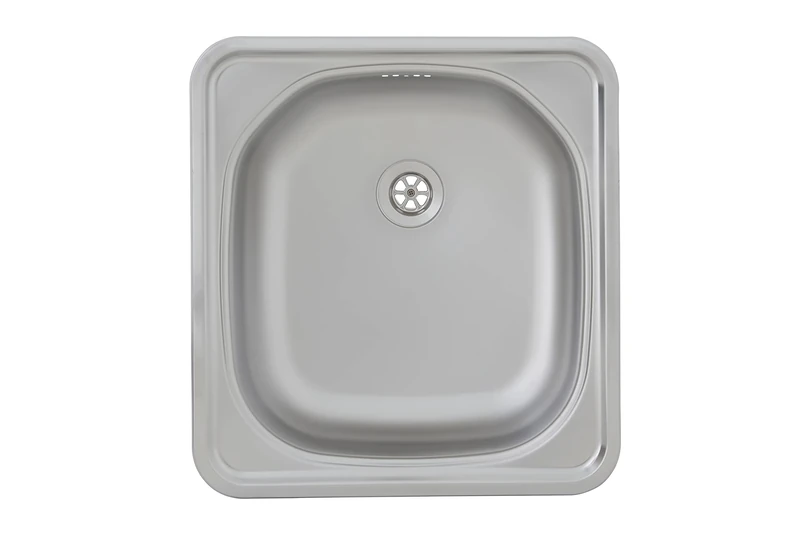 Respekta Dallas Stainless Steel Sink / 1 Basin Built-in Sink in 46.5 x 43.5 cm/Stainless Steel Sink Suitable for Base Cabinets from 40 cm Wide