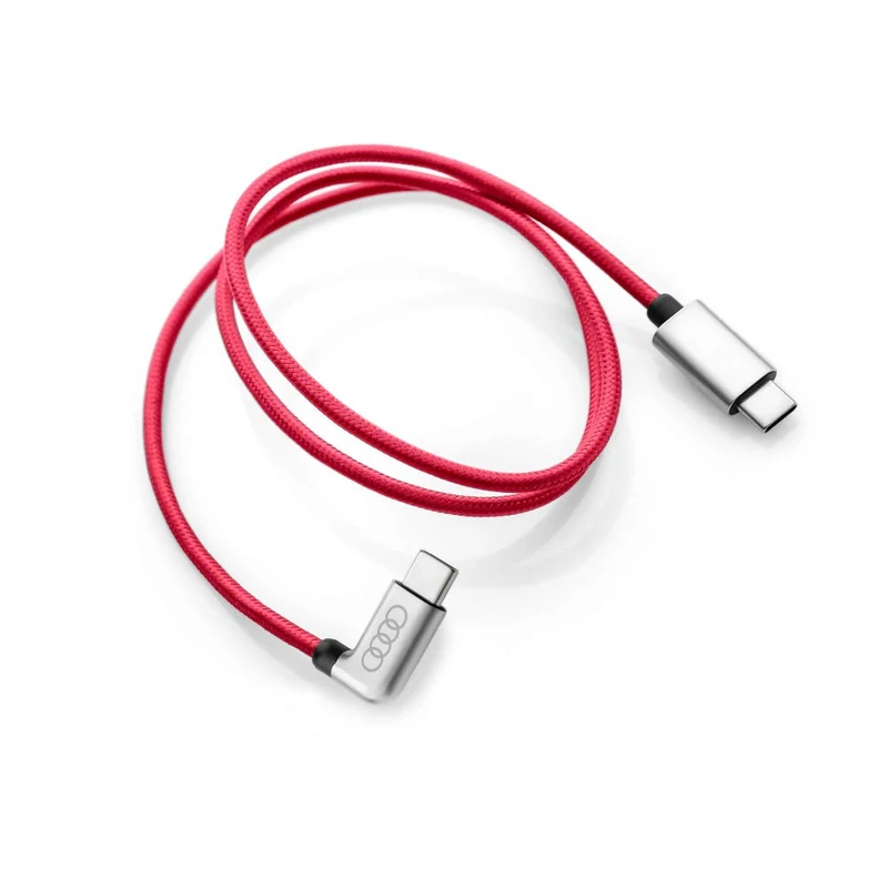 Audi 8S0051435L Charging Cable USB-C to USB-C Connection Cable Angled Red - Image 1