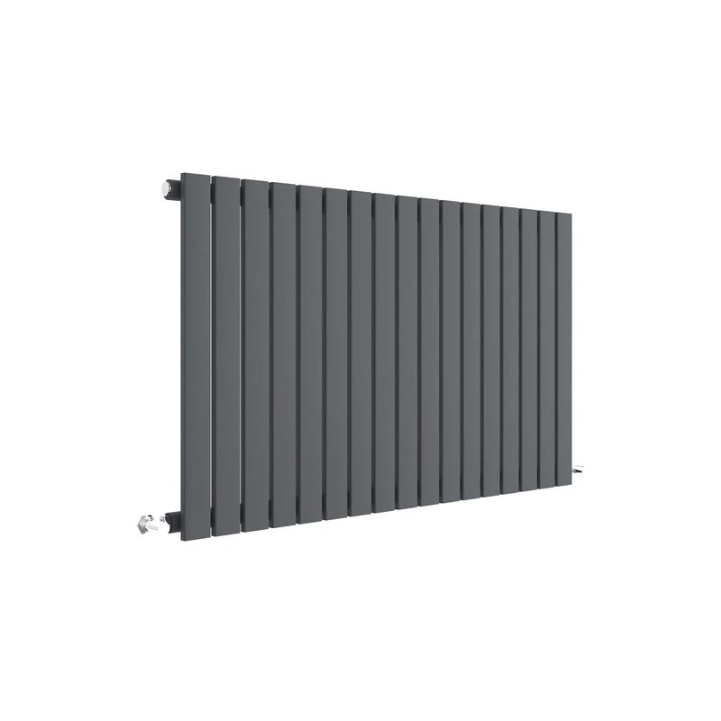 Nuie HLA56 Sloane Modern Home Wall Mount Designer Horizontal Single Panel Radiator, 600mm x 992mm x 53mm, Anthracite