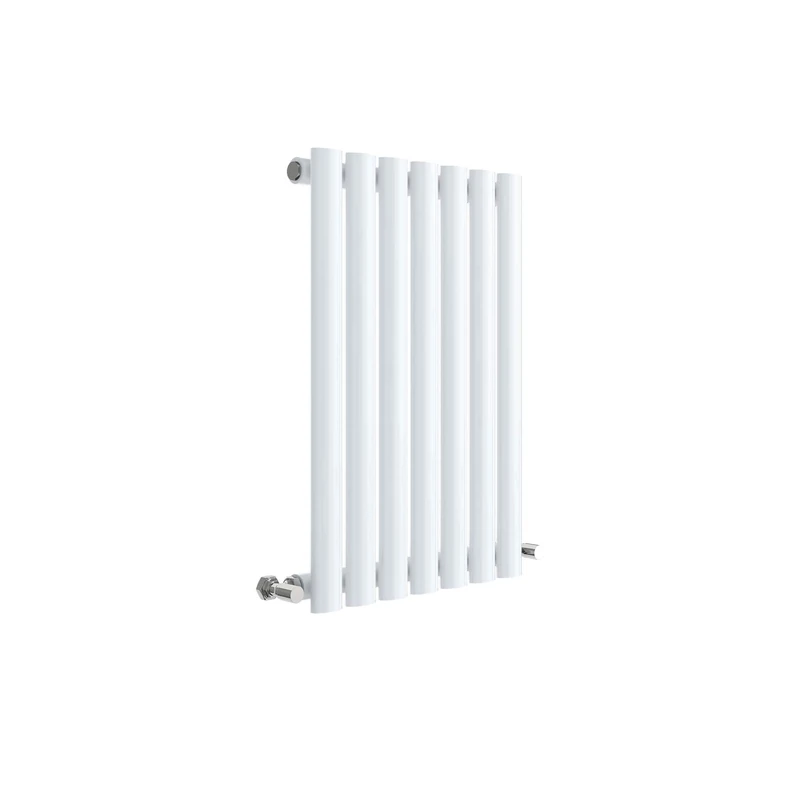 Nuie HL337 Revive Modern Home Wall Mount Designer Horizontal Single Panel Radiator, 600mm x 412mm x 55mm, High Gloss White