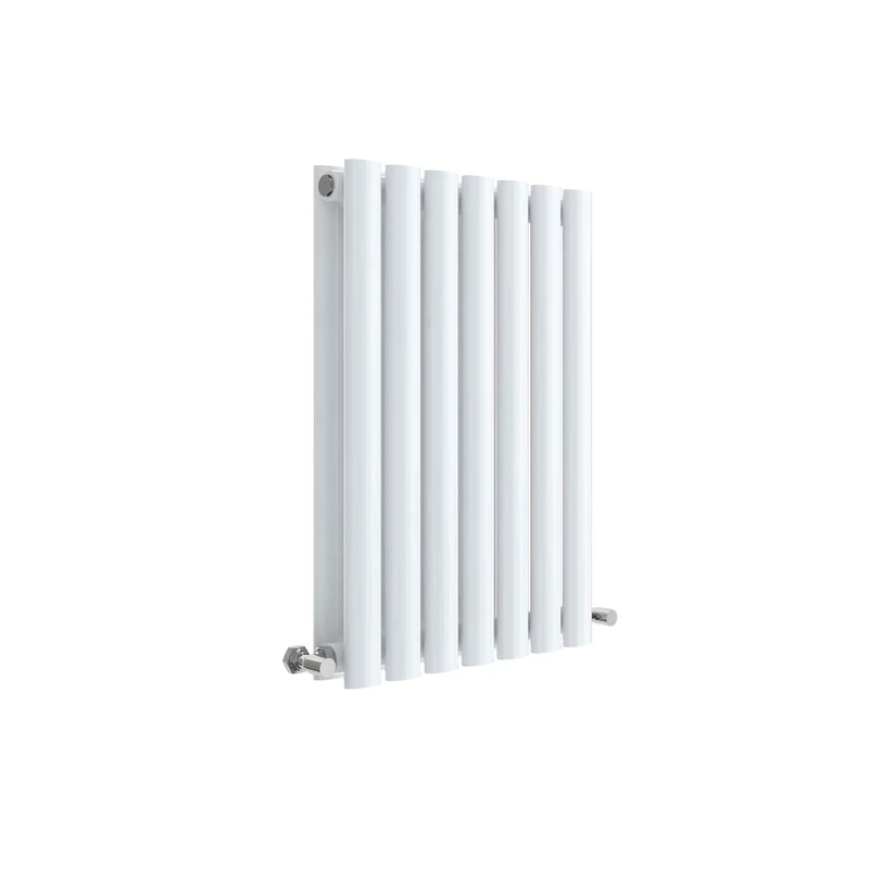 Nuie HL337D Revive Modern Home Wall Mount Designer Horizontal Double Panel Radiator, 600mm x 412mm x 78mm, High Gloss White