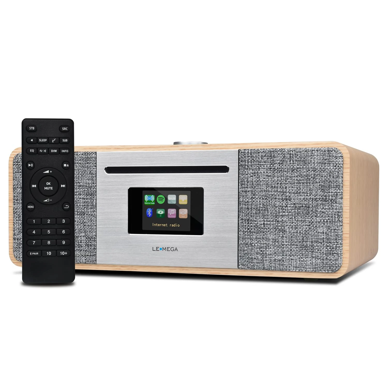 LEMEGA MSY5 DAB Radio with CD Player,WiFi Internet Radio with Bluetooth Hi-Fi Compact Stereo System,Spotify Connect,FM Radio,USB charger,USB player,Clock Alarms,Remote & App Control - White Oak