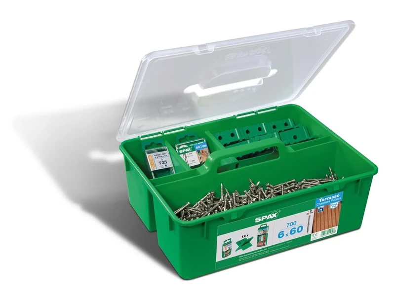SPAX 5000009050009 Green Box Terrace 6 x 60, Professional Set Patio Screws for 20-23 m