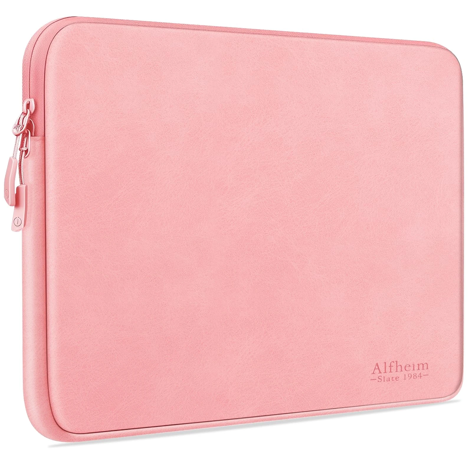 Alfheim Laptop Sleeve 13-13.3 inch, Compatible with MacBook Pro, MacBook Air, Waterproof Shock Resistant Fashion Lightweight PU Leather Bag Case for Notebook Tablet iPad（Pink）
