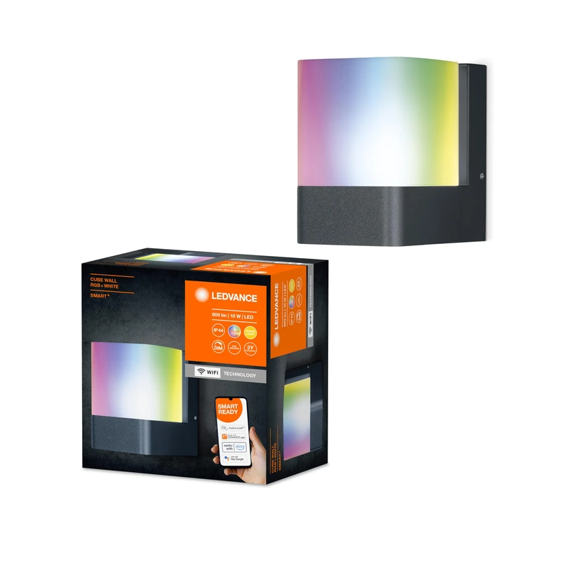 LEDVANCE Smart LED Outdoor Wall Light - RGB WiFi Cube