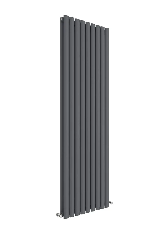 Nuie HLA81 Sloane Modern Home Wall Mount Designer Vertical Double Panel Radiator, 1800mm x 528mm x 78mm, Anthracite
