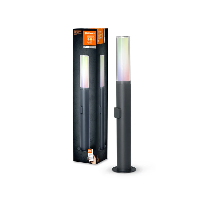 LEDVANCE Smart LEDOutdoor Luminaire, Floor Lamp with WiFi Technology, Light for Outside, RGB Colors Changeable, Dark Gr. Aluminum, 60Cm, Compatible with Google and Alexa Voice, SMART+ WiFi Flare