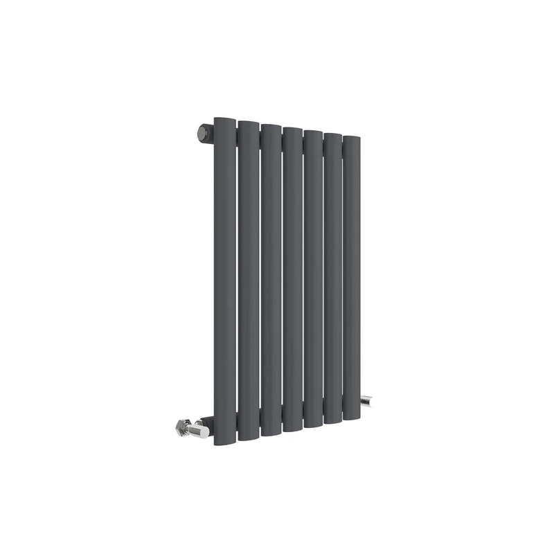 Nuie HLA37 Revive Modern Home Wall Mount Designer Horizontal Single Panel Radiator, 600mm x 412mm x 55mm, Anthracite