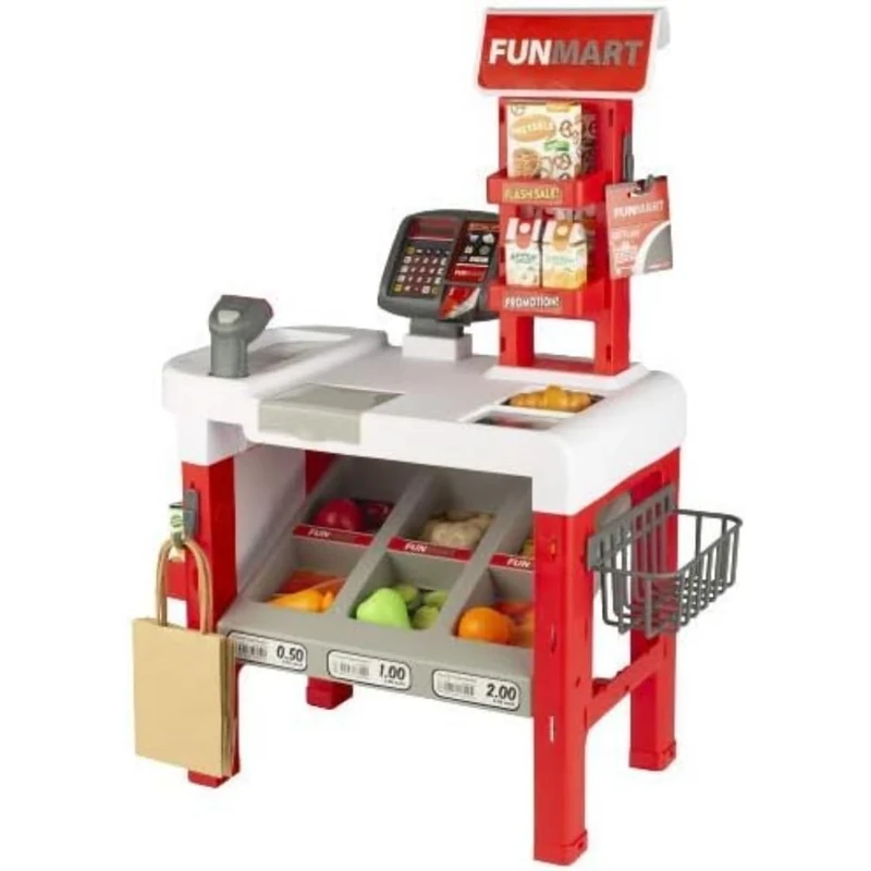 ColorBaby - Supermarket Toy with Accessories, Market Stand with Scanner, Cash Register with Scanner and Card Reader, Kids Store, Toys for 3 years