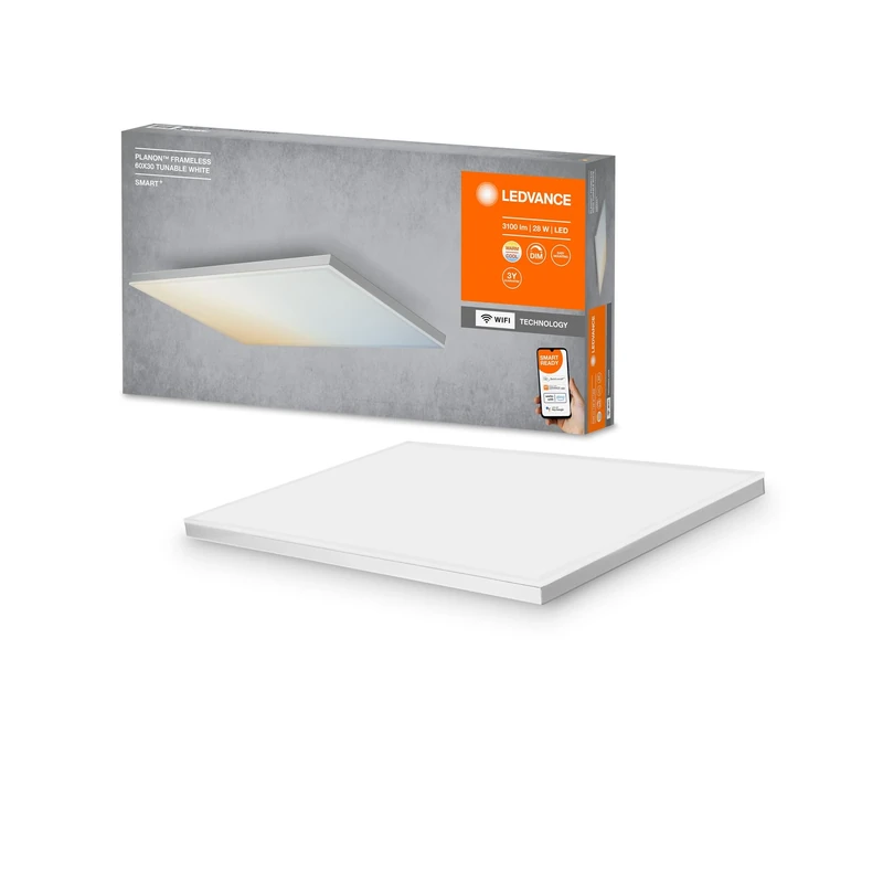 LEDVANCE Smart LEDCeiling Luminaire, Indoor Panel with WiFi Technology, Tunable White (3000K-6500K), 600 mm X 300 mm, Compatible with Google and Alexa Voice Control, Smart+ WiFi ORBIS Frameless