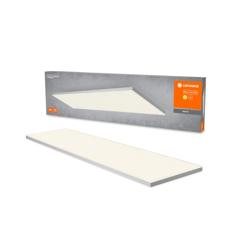 LEDVANCE Panel for Ceiling | PLANON Frameless / 40 W | Beam Angle: 110 | Warm White | 3000 K | Aluminum | IP20
