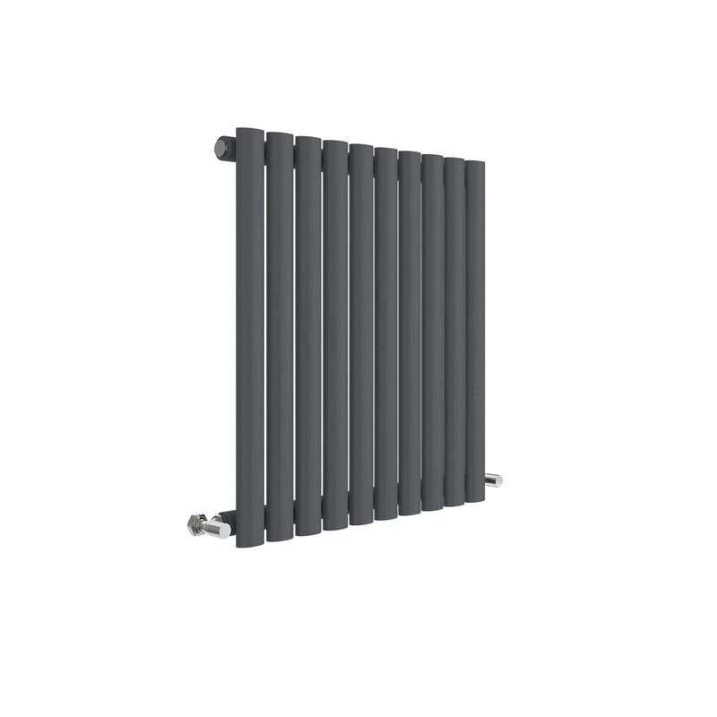 Nuie HLA38 Revive Modern Home Wall Mount Designer Horizontal Single Panel Radiator, 600mm x 586mm x 55mm, Anthracite