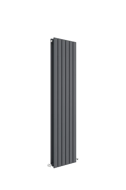 Nuie HLA73 Sloane Modern Home Wall Mount Designer Vertical Double Panel Radiator, 1500mm x 354mm x 79mm, Anthracite