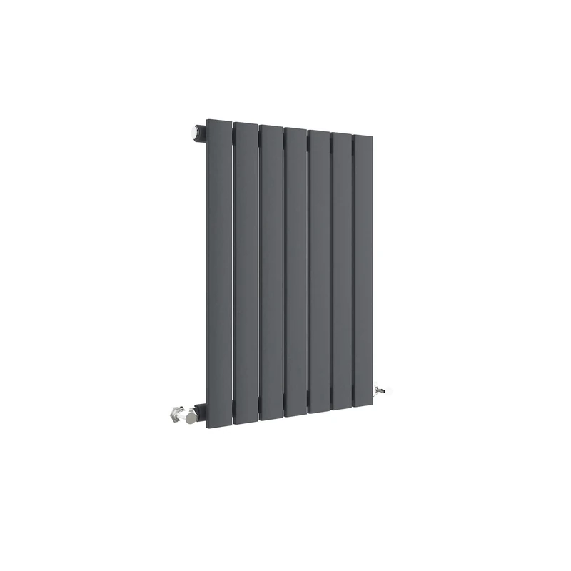 Nuie HLA54 Sloane Modern Home Wall Mount Designer Horizontal Single Panel Radiator, 600mm x 412mm x 53mm, Anthracite