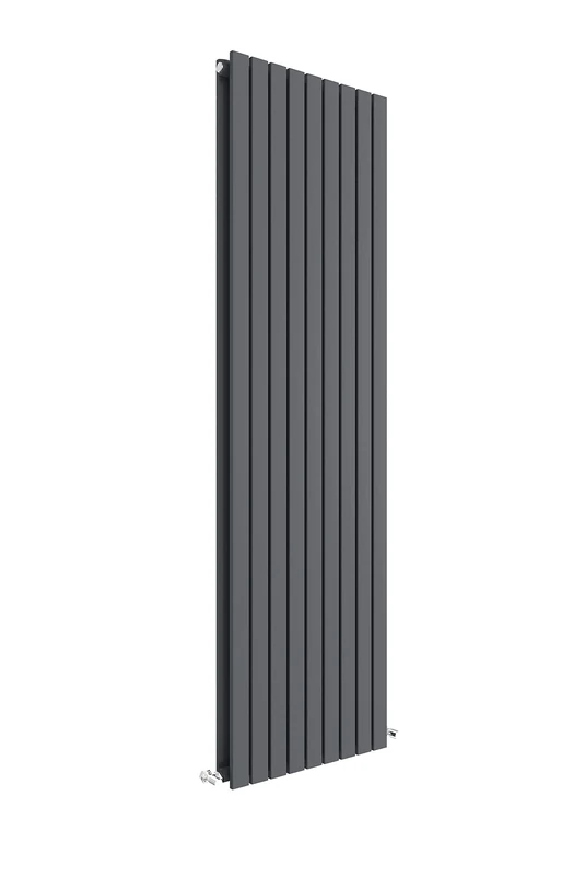 Nuie HLA47D Sloane Modern Home Wall Mount Designer Vertical Double Panel Radiator, 1800mm x 528mm x 72mm, Anthracite