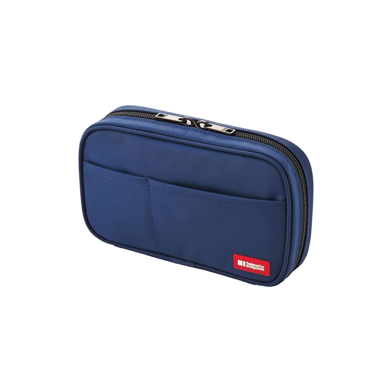 LIHITLAB Large Capacity Zipper Pencil Case for School Office College, Big Capacity 4 Compartments Pencil Bag Holder Adults Teen Boys Girls, Travel Cosmetics Storage, Indigo (A7551-11N)