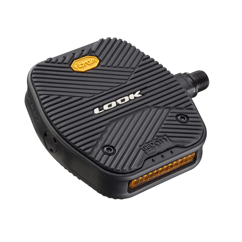 LOOK Cycle - Geo City Grip Bicycle Pedals - Flat Pedals - Slip-Proof Safety - Innovative Activ Grip Rubber - Premium High-Performance Urban Bike Pedal - Black