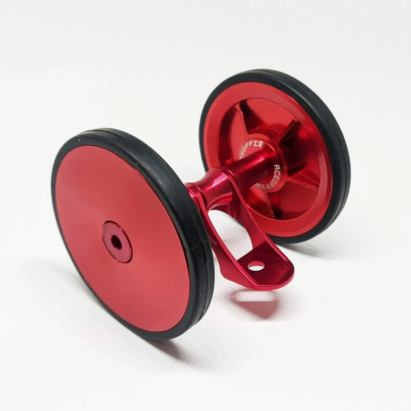 A C E Double Mudguard Roller for BROMPTON Red 60mm EZ-ROLLER