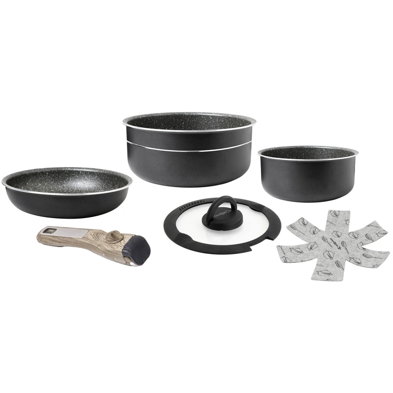 Brunner Pirate Spacemaster Camping Cookware Set - Lightweight, Non-Stick, Ceramic Cookware | Durable Aluminum | Compact Nesting Design | Compatible with Gas, Induction, & Electric Stove (20cm)