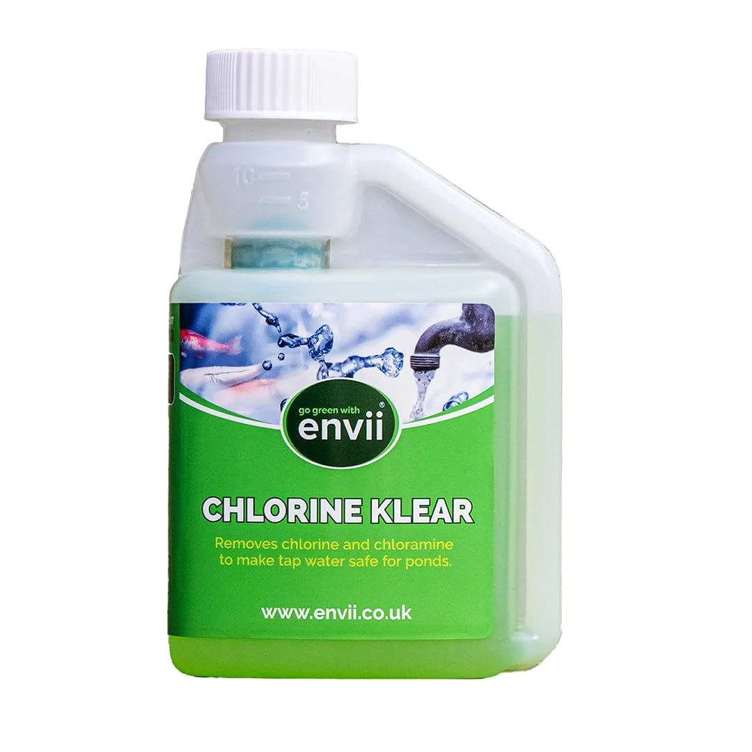 envii Chlorine Klear, Natural Pond Chlorine Remover & Water Conditioner, Dechlorinator Makes Tap Water Safe for All Fish (250ML)