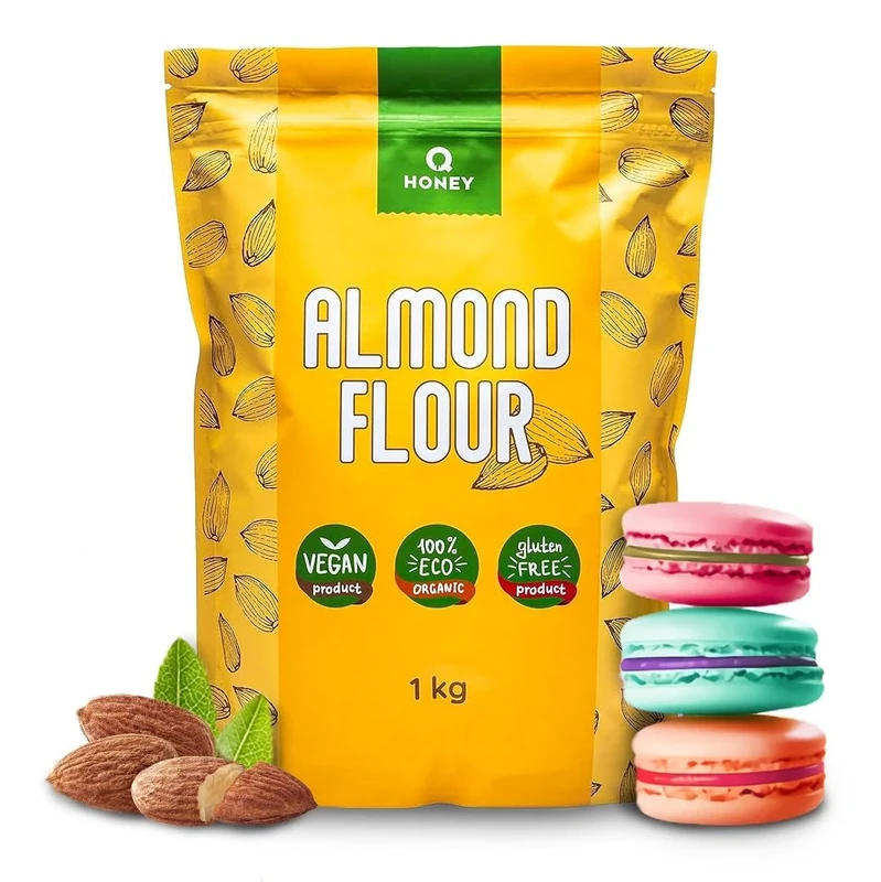Almond Flour 1kg, Gluten-Free 100%, Partially de-Oiled Extra Fine Blanched Natural Almond Flour