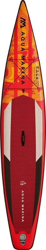 Aqua Marina Race, Double Layer Quad-Stringer Inflatable Stand Up Paddle Board (iSUP) Package, 381 cm Length, Red/Orange