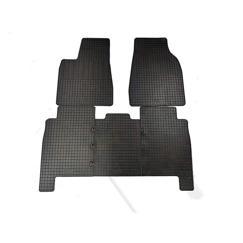 AUTO-STYLE Rubber car mats set compatible with Tesla Model X 2016- (5-pieces + fixing system)