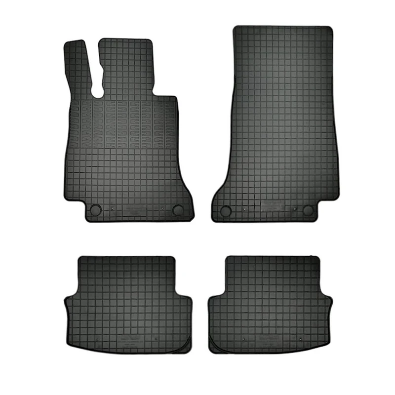 AUTO-STYLE Rubber car mats set compatible with Mercedes C-Class W205 Coupe/Convertible 2015- (4-pieces + fixing system)