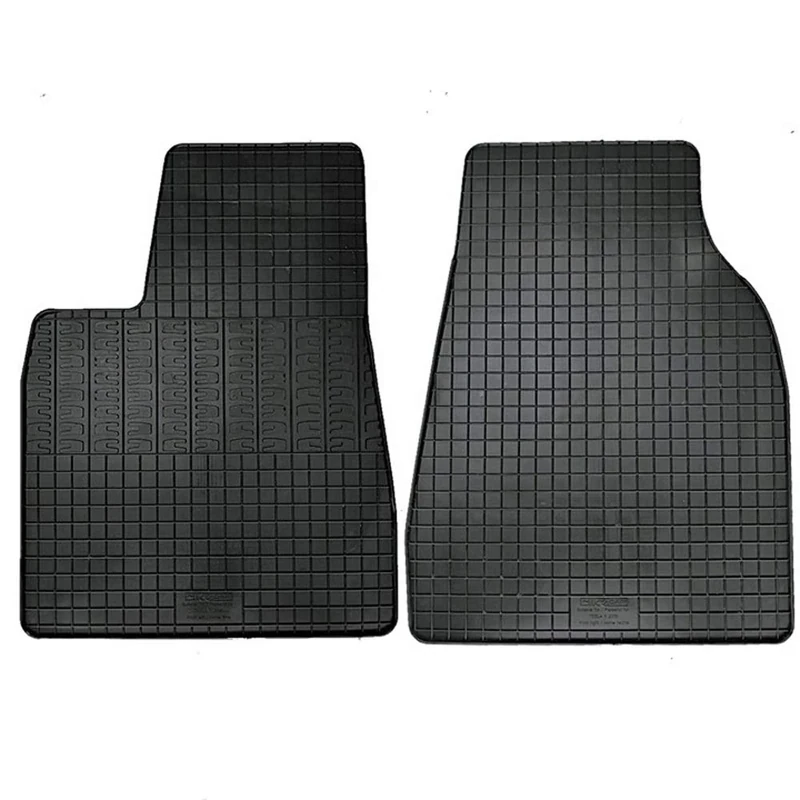AUTO-STYLE Rubber car mats set compatible with Tesla Model X 2016- (2-pieces + fixing system)