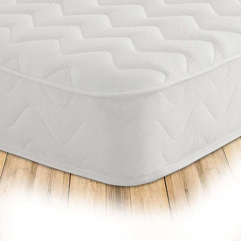 Starlight Beds Single Mattress with Springs & Memory Foam - White Zig Zag Model. 7.5 Inch Budget Mattress, Soft, 90x190cm
