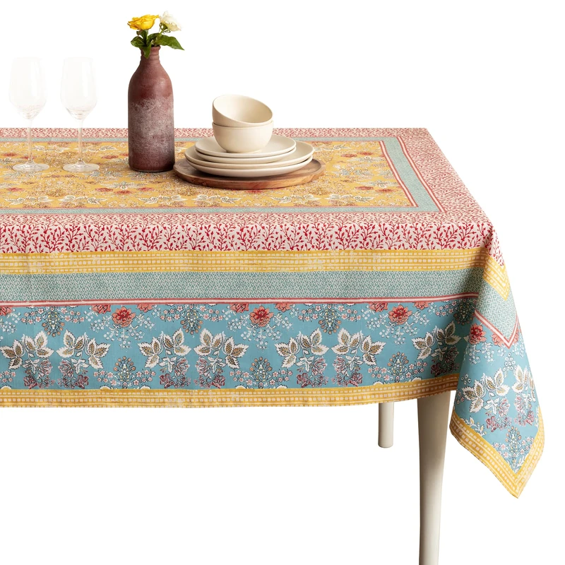 Maison d' Hermine Marquise 100% Cotton Tablecloth for Kitchen Dining | Tabletop | Decoration | Parties | Weddings | Spring/Summer (Rectangle, 70 Inch by 120 Inch)