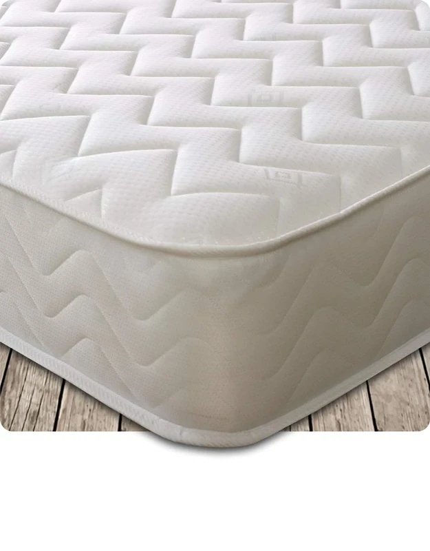 Starlight Beds European Single Mattress with Springs & Memory Foam - White Zig Zag Model. 7.5 Inch Budget Mattress, Soft, 90x200cm