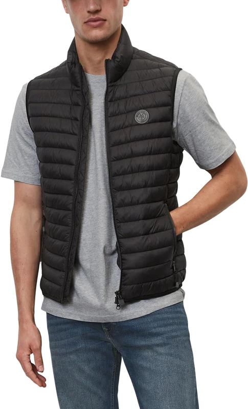 Marc OߴPolo Men's Water Repellent Puffer Gilet with Stand Collar, Black (Black), XS