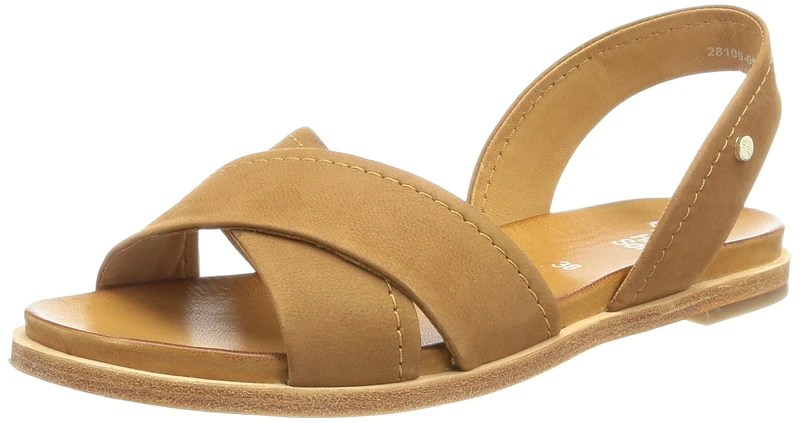 ara Women's Kent Wedge Sandal, Cognac, 8 UK