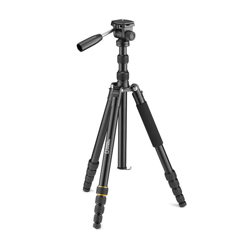 National Geographic Travel Video Tripod Kit with Monopod, Aluminium, 5-Section Legs, Twist Locks, Load up 6 kg, Carrying Bag, Ball Head, Quick Release NGTRV005T [Amazon Exclusive]