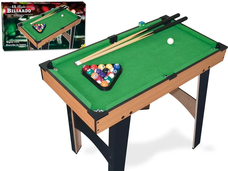 Teorema 63770 Children's Wooden Pool Table Complete with Balls, Sticks and Accessories
