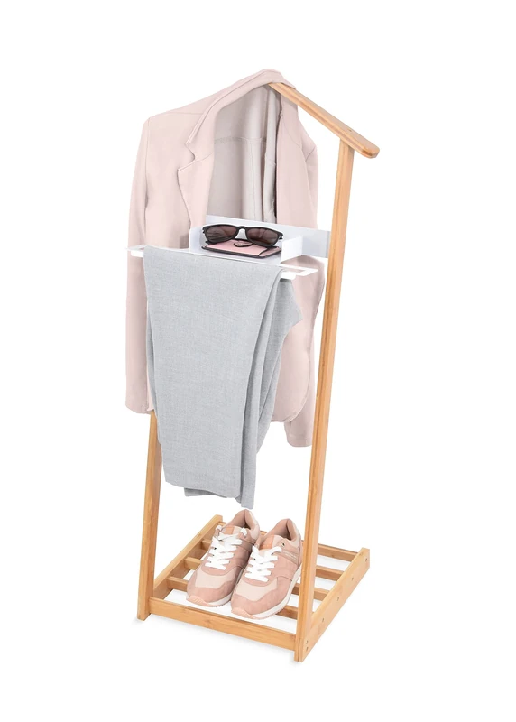 Domo Pack Living 43,5X34X102CM 83522 Galan Night Bamboo with Shelf for Shoes, 43.5x34x102cm, Multicolor - Image 1