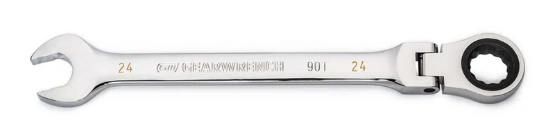 GEARWRENCH 24mm 4 Degree Swing Arch 12 Point Flex Head Ratcheting Combination Wrench - 86724