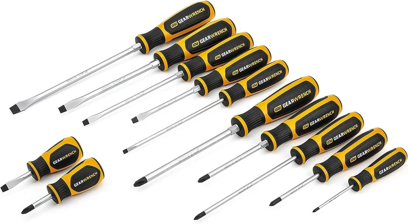 GearWrench 80051H Phillips, Slotted Dual Material Screwdriver Set, 12 Pc.