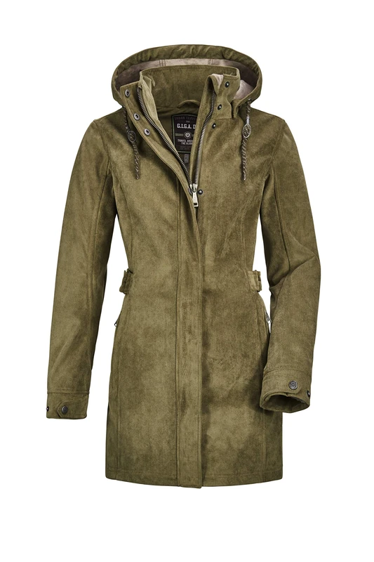 G.I.G.A. DX Women's Woja Casual Softshell Parka with Zip-Off Hood, womens, Casual Softshell Parka with Removable Hood, 27283-000, olive, 48 (EU)