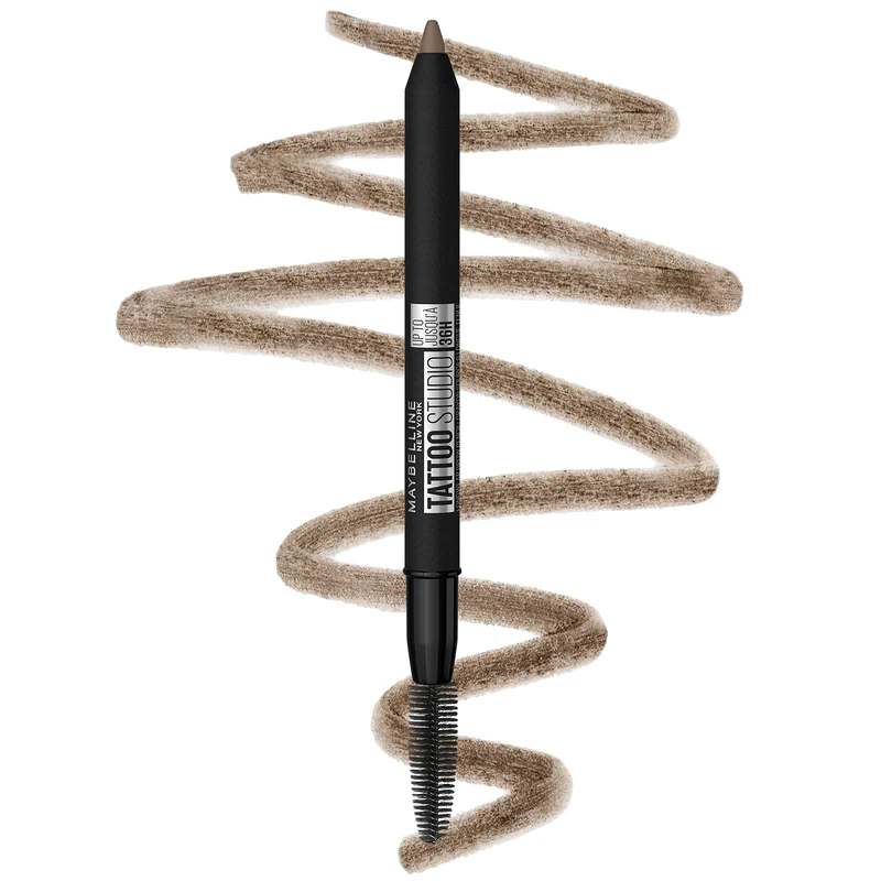 Maybelline TattooStudio Waterproof Eyebrow Pencil, Sharpenable, Longwear, Long Lasting Eyebrow Pencil, Defined Brow Pigment Brow Pencil, Up to 36HR, Spoolie Eyebrow Brush, Blonde, 0.7 g