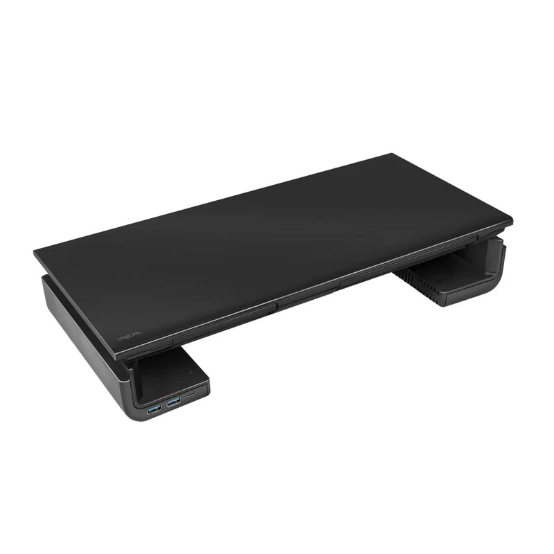 Logilink Ergonomic TV Monitor Riser with 3 x USB Ports, Max. Load 25 kg, Length = 42-52 cm
