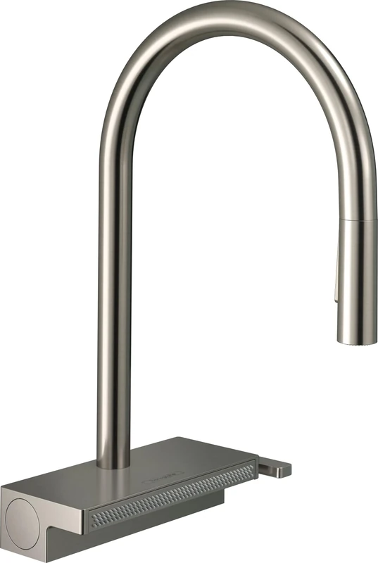 Hansgrohe Aquno Select M81 Single Lever Kitchen Mixer 170 With Pull-Out Spray And Sbox, 3 Spray Modes, Stainless Steel Finish, 73831800