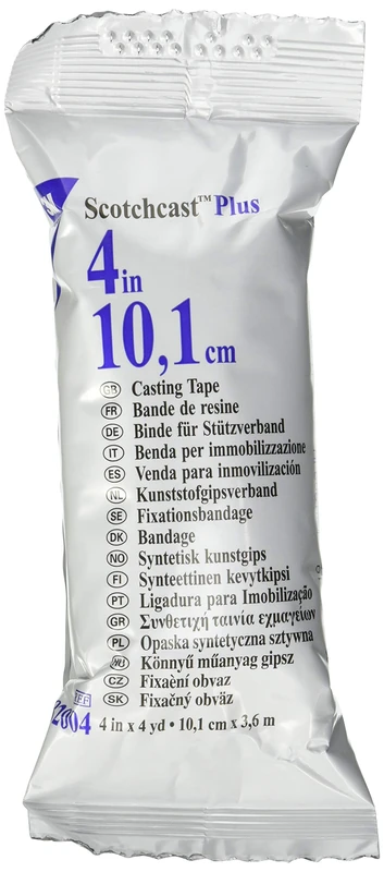 3M - Scotchcast Plus Casting Tape, Water Activated Glass Fiber Bandage, Lightweight, Resistant, Breathable, White Colour, Size 10 cm x 3.65 m, pack of 10 units. - Image 1