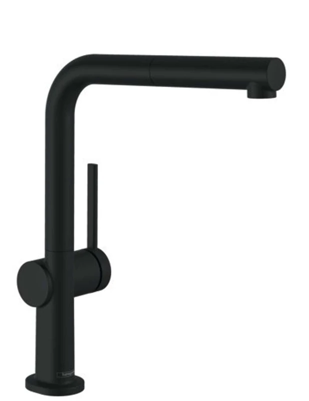 Hansgrohe Talis M54 Single Lever Kitchen Mixer 270 With Pull-Out Spout And Sbox, Single Spray Mode, Matt Black, 72809670