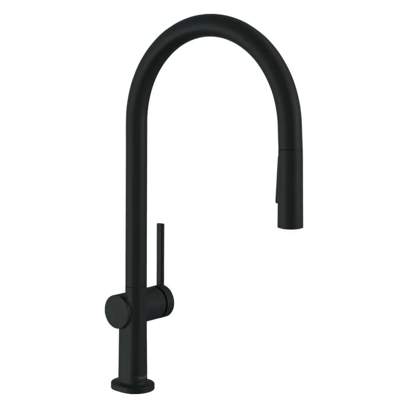 Hansgrohe Talis M54 Single Lever Kitchen Mixer 210 With Pull-Out Spray And Sbox, 2 Spray Modes, Matt Black, 72801670