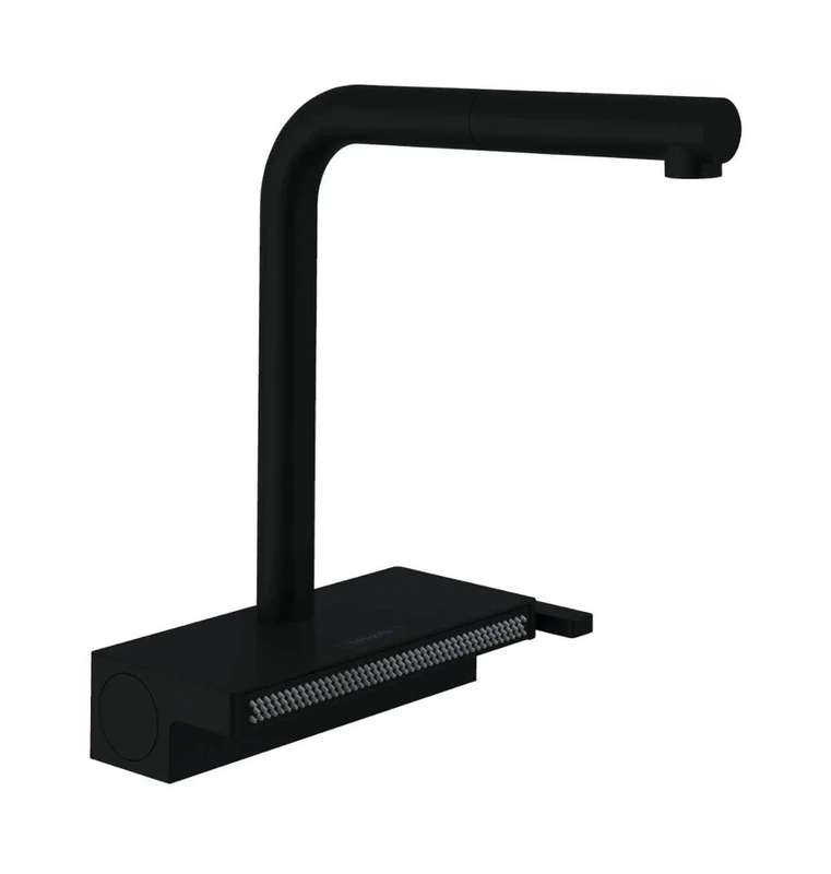 Hansgrohe Aquno Select M81 Single Lever Kitchen Mixer 250, Pull-Out Spout, 2 Spray Modes, Matt Black, 73836670