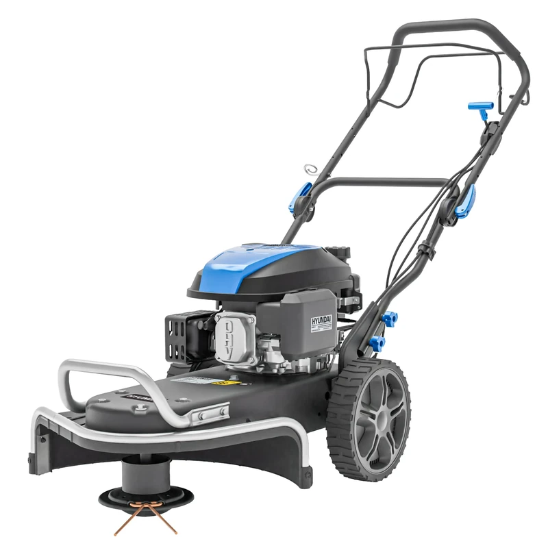 Hyundai 56cm Self-Propelled Wheeled Petrol Trimmer, 173cc 4-Stroke 4.8hp Engine, 4mm Dual Line, 30–75mm Cutting Height, 10" Wheels, 3 Year Warranty - Image 1
